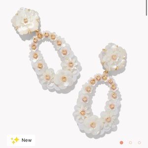 NEW Kendra Scott Deliah Convertible Gold Statement Earrings White NWT in box!